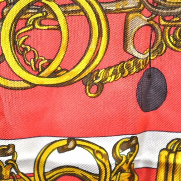 Authentic HERMES Carre 90 Scarf "MORS&FILETS" Silk Blue - Picture 10 of 13